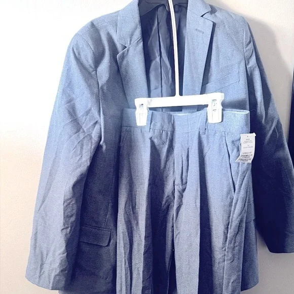 Nautica 2-piece. Micro-Texture Pant Suit Big Boys 16 Dark Blue Zip Fly pant Matching Sets